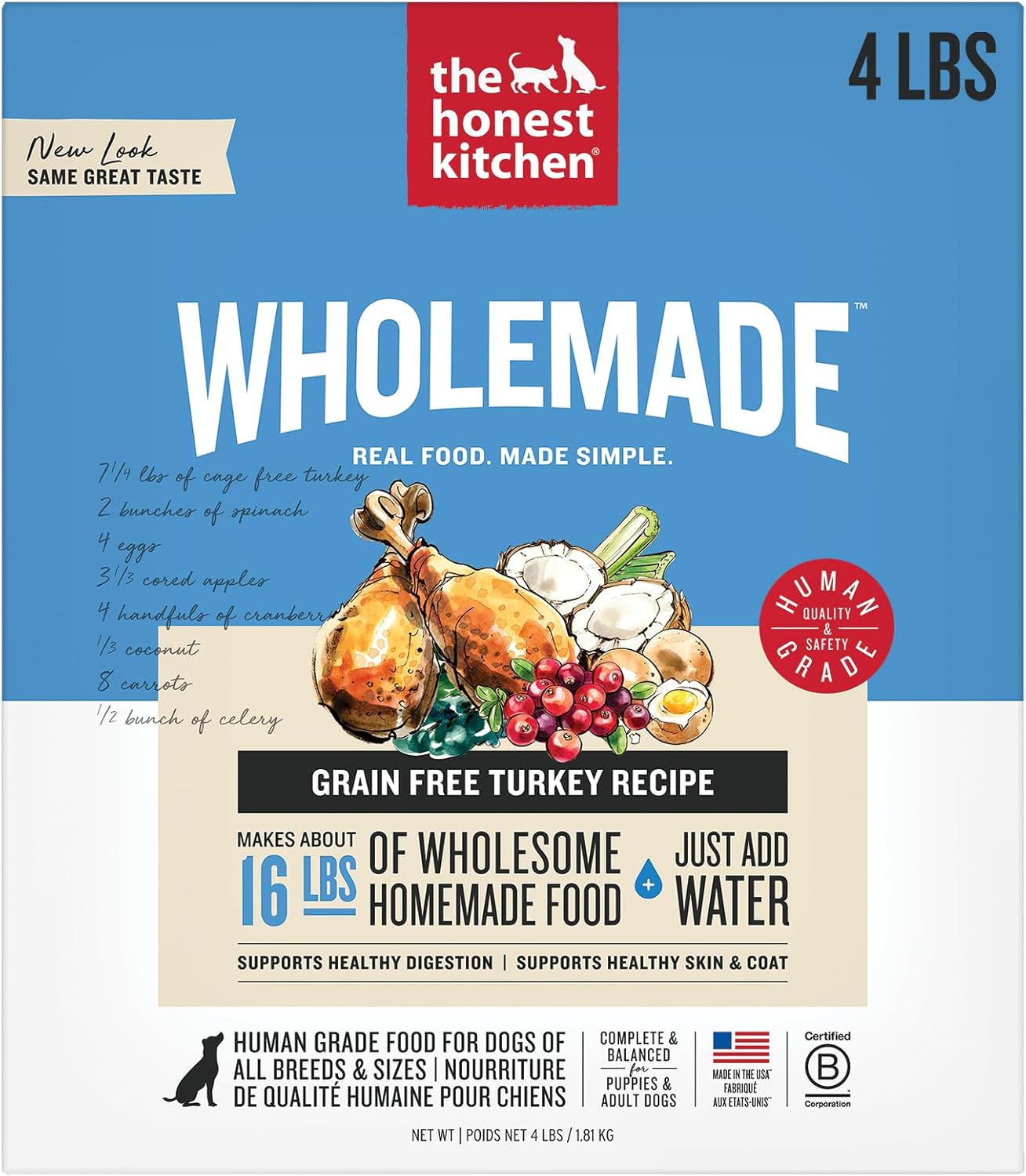The Honest Kitchen Human Grade Wholemade™ Dehydrated Grain Free Turkey Dog Food