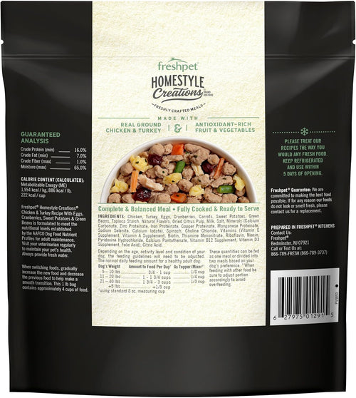 Freshpet Dog Food Homestyle Creations Chicken Turkey, 16 Ounce
